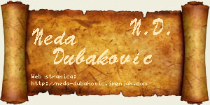 Neda Dubaković vizit kartica